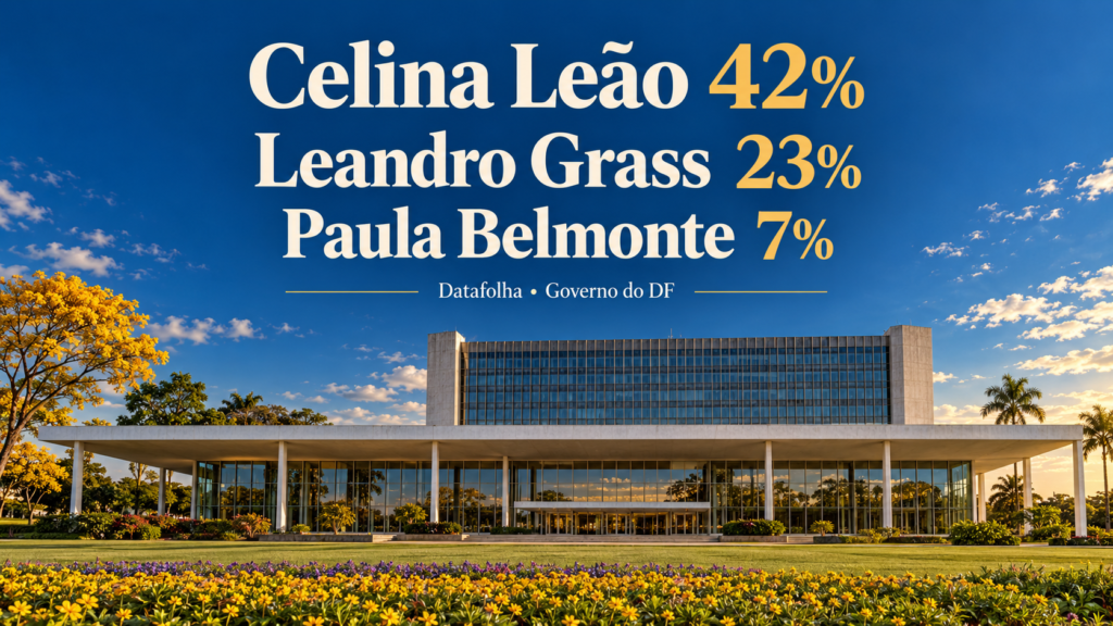 Datafolha no DF: Celina tem 42%, Grass 23% e Paula 7%